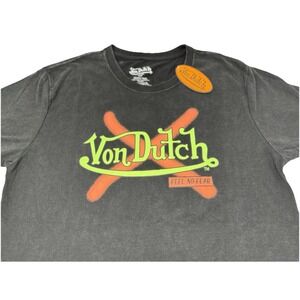 Von Dutch Open Your Mind Feel No‎ Fear Men's T Shirt Black NWT Medium
